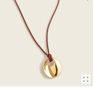 J crew leather cord gold pendant